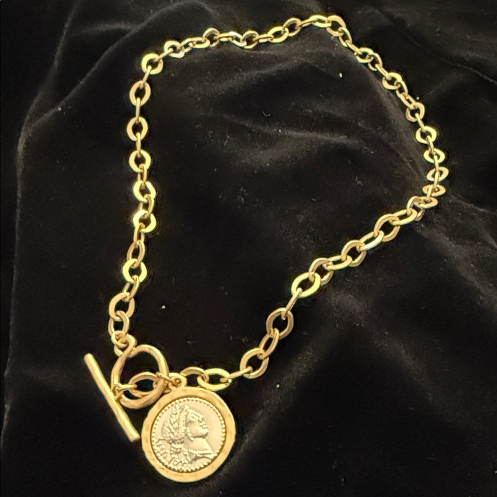 CAES Gold Chain Necklace with Medallion